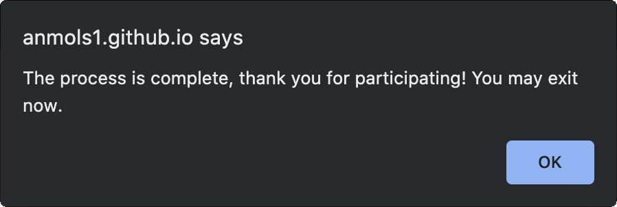 Completion alert demonstration